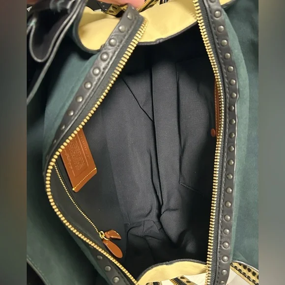 COACH Dreamer 34 ColorBlock Whipstitch Shoulder Bag in Evergreen - Picture 13 of 15